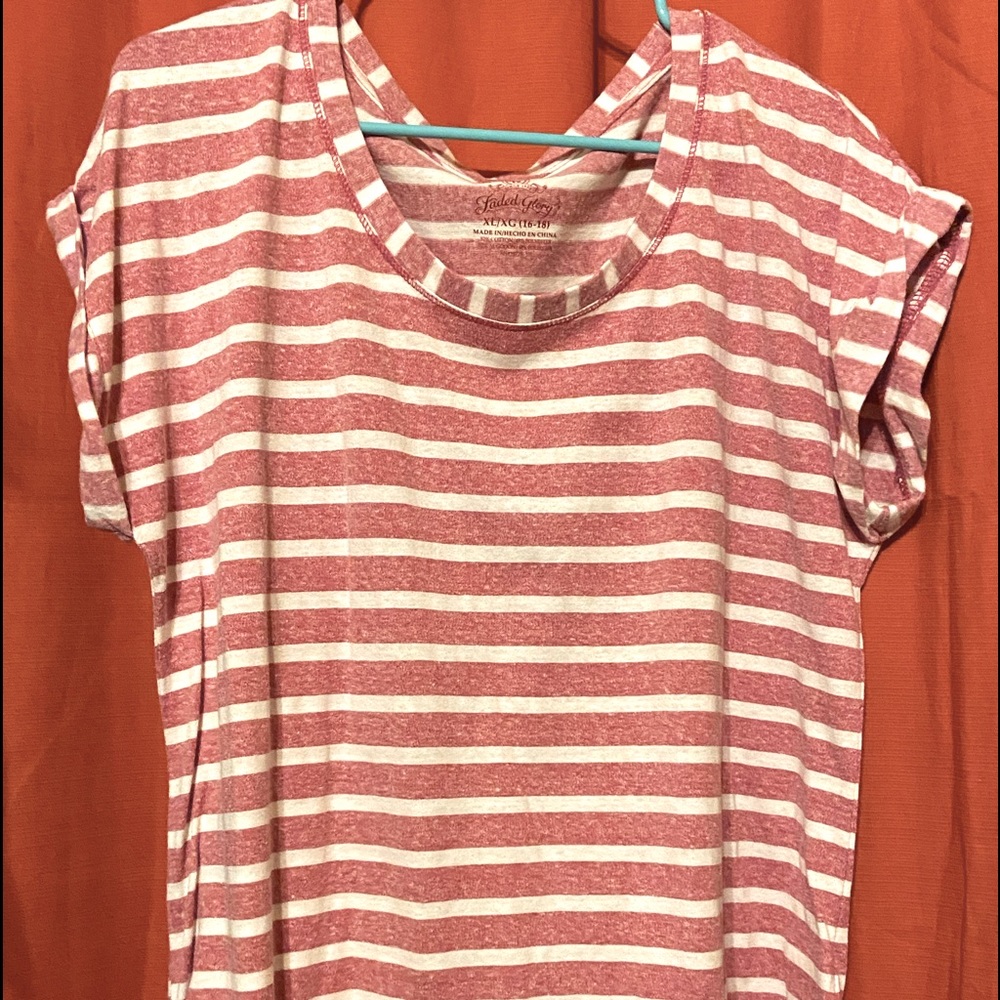 Striped Pink and White Shirt Faded Glory